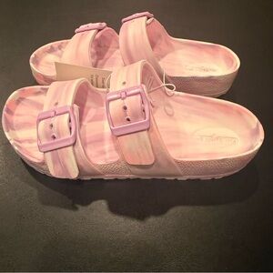 NWT Cat & Jack girls pink/ purple tie dye sandals with Adjustable straps size 13